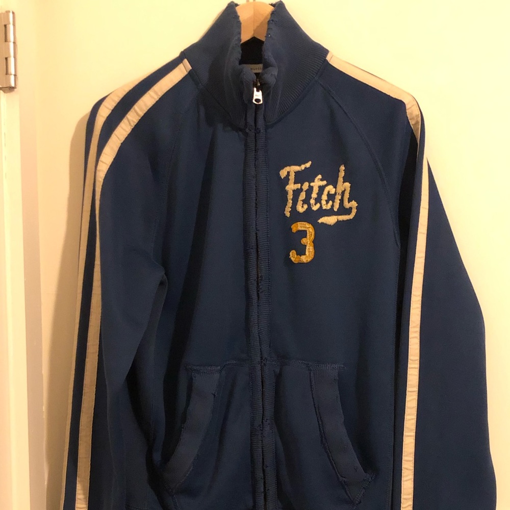 A&F Men’s Zip Racer Stripe Sweat Jacket